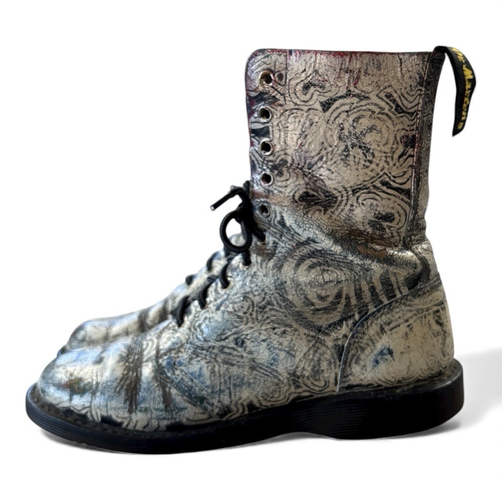Vintage Dr Martens Eva‎ Ankle Combat Boots Womens 7 Soft Leather Made in England - Picture 6 of 13